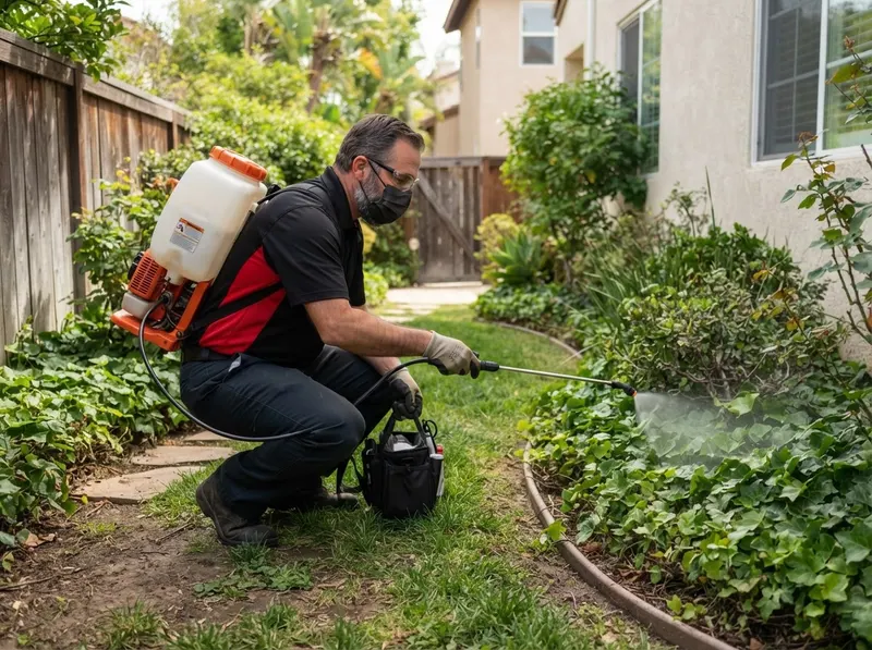 Flea and Tick Yard Barrier Sanitization in San Diego, CA